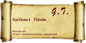 Galbavi Tünde névjegykártya